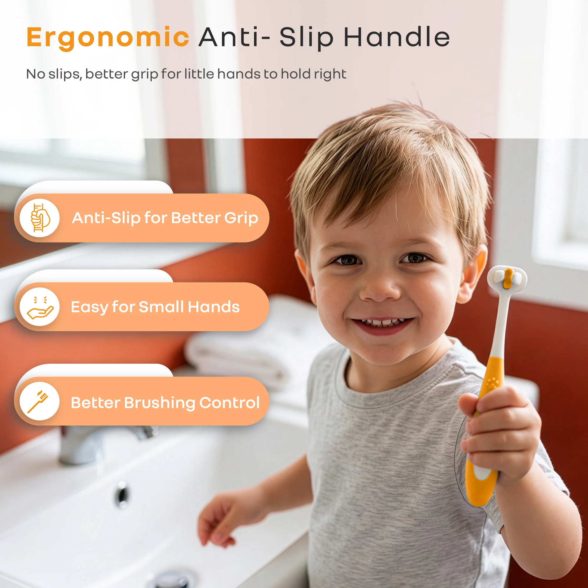 Tiny Smiles Poppins Kids Toothbrush, 3-Sided 360° Cleaning, Ultra Soft PBT Bristles - Image 14