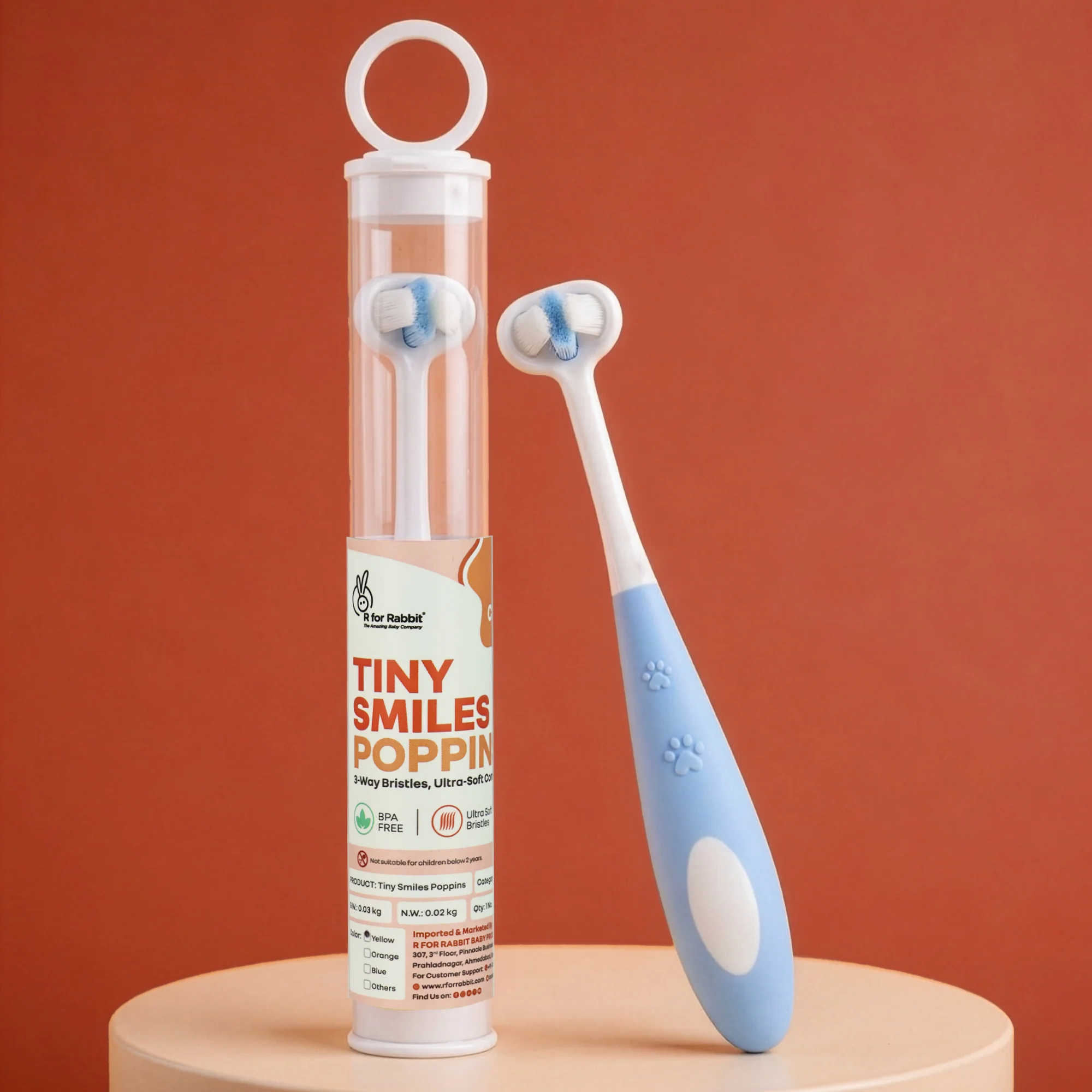 Tiny Smiles Poppins Kids Toothbrush, 3-Sided 360° Cleaning, Ultra Soft PBT Bristles - Image 17
