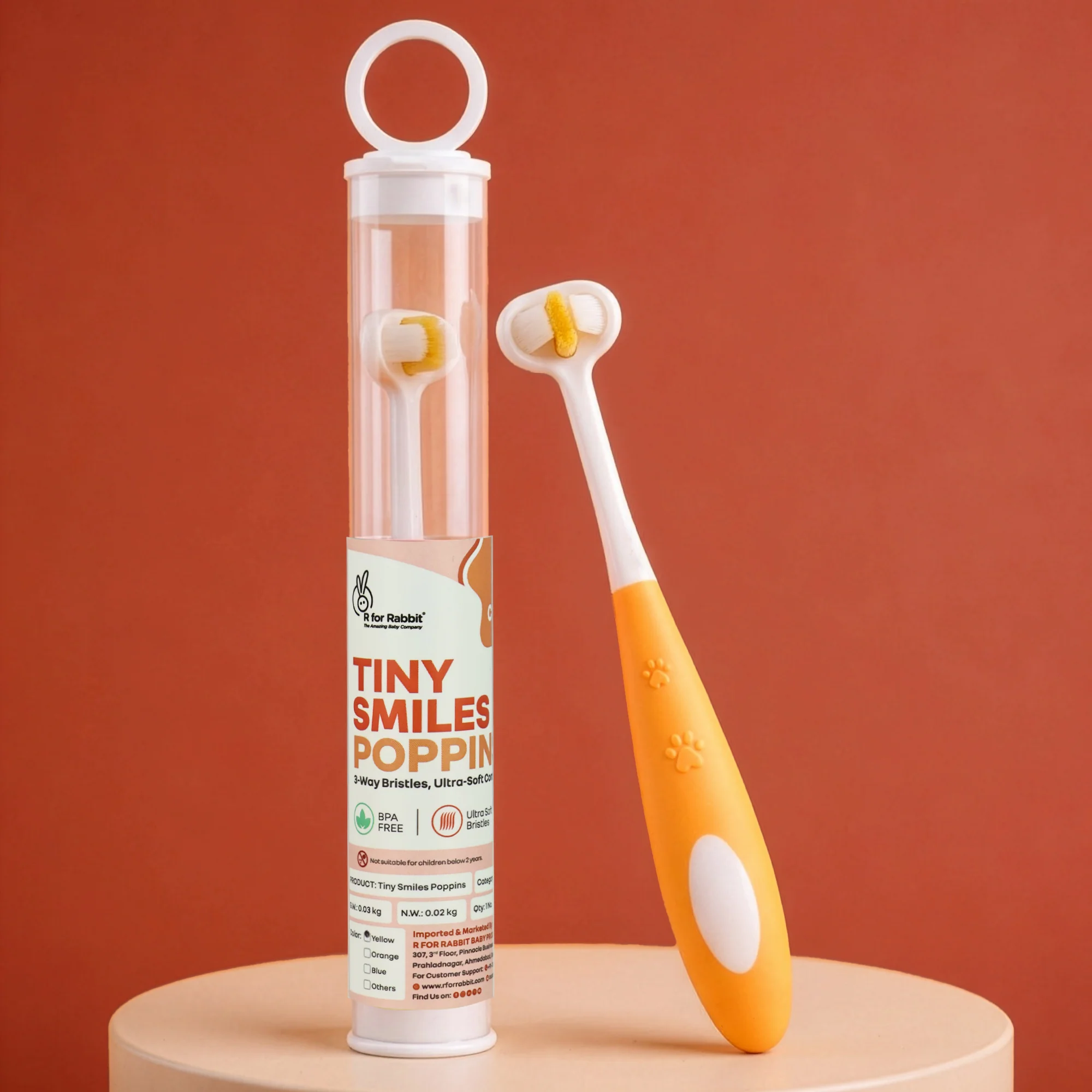 Tiny Smiles Poppins Kids Toothbrush, 3-Sided 360° Cleaning, Ultra Soft PBT Bristles - Image 9