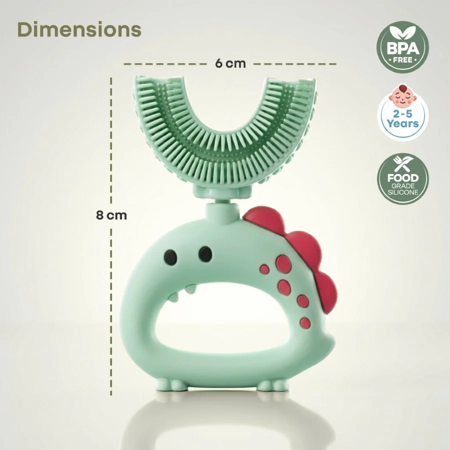 Tiny Smiles U Brush for Kids 2-5 Years, 360° U Shape Cleaning, Ultra Soft Silicone Bristles - Image 16