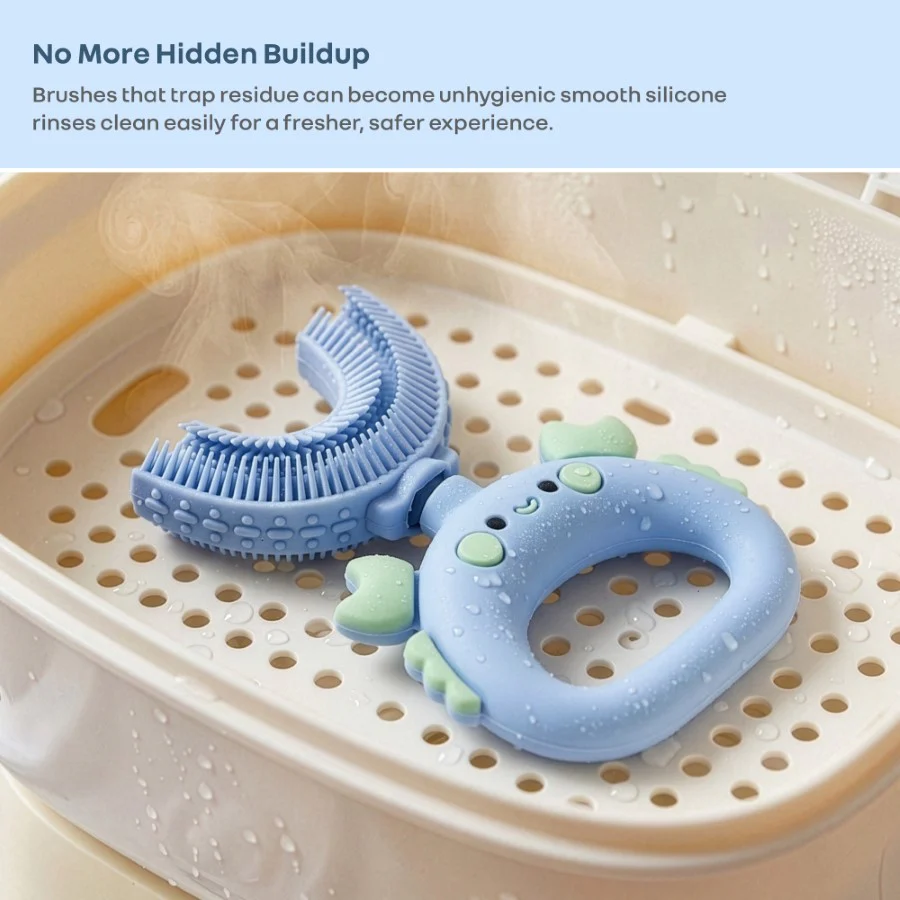 Tiny Smiles U Brush for Kids 2-5 Years, 360° U Shape Cleaning, Ultra Soft Silicone Bristles - Image 7