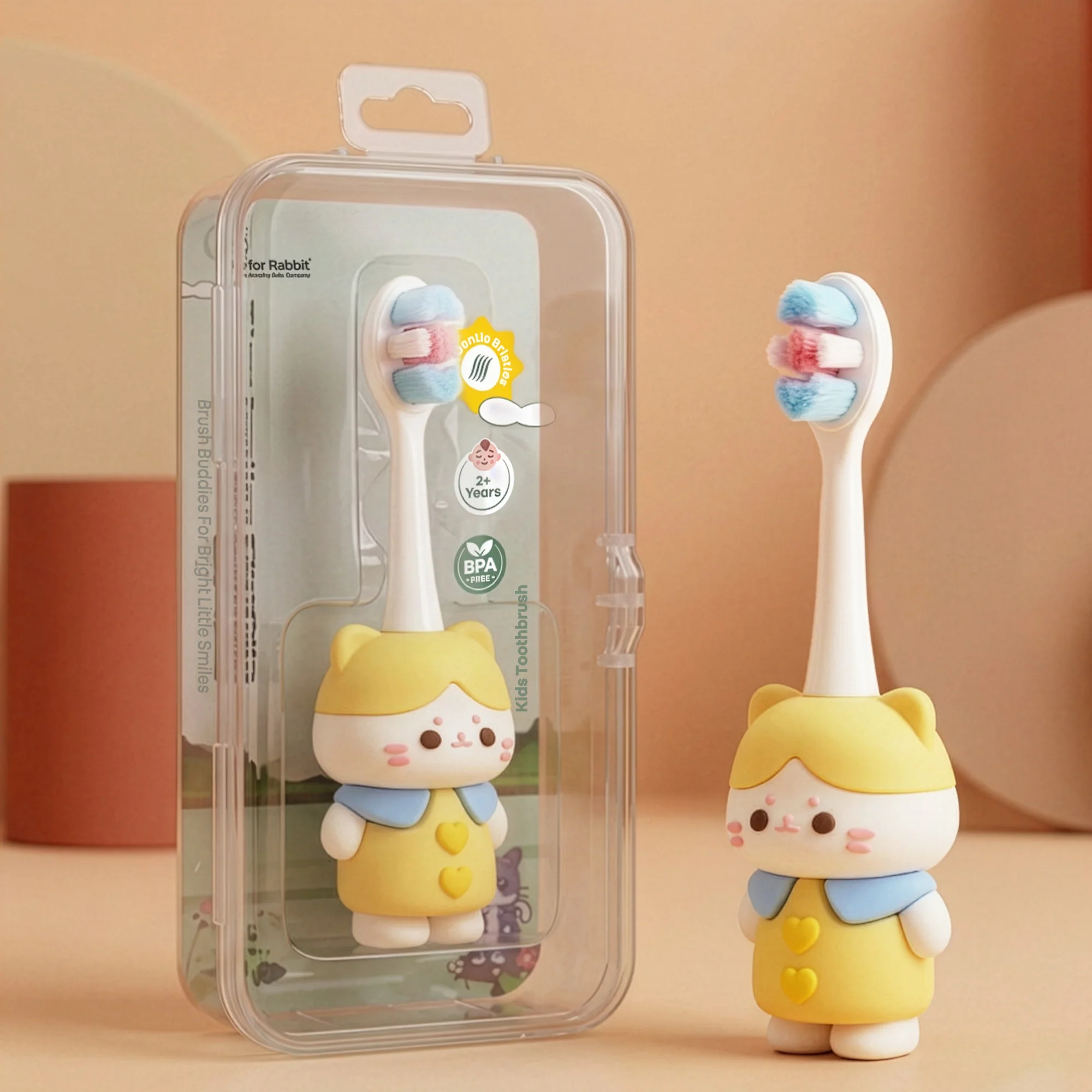 Tiny Smiles Zoobie Kids Toothbrush 2+ Years, Ultra Soft PBT Bristles, Self Standing Animal Design - Image 19