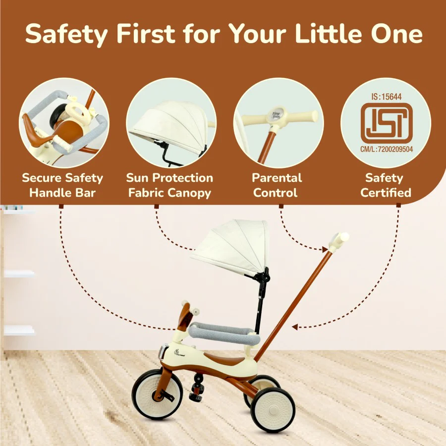 Tiny Toes Karizma - Luxury 3-in-1 Smart Tricycle for Kids 2 to 5 Years with Music & Canopy - Image 22