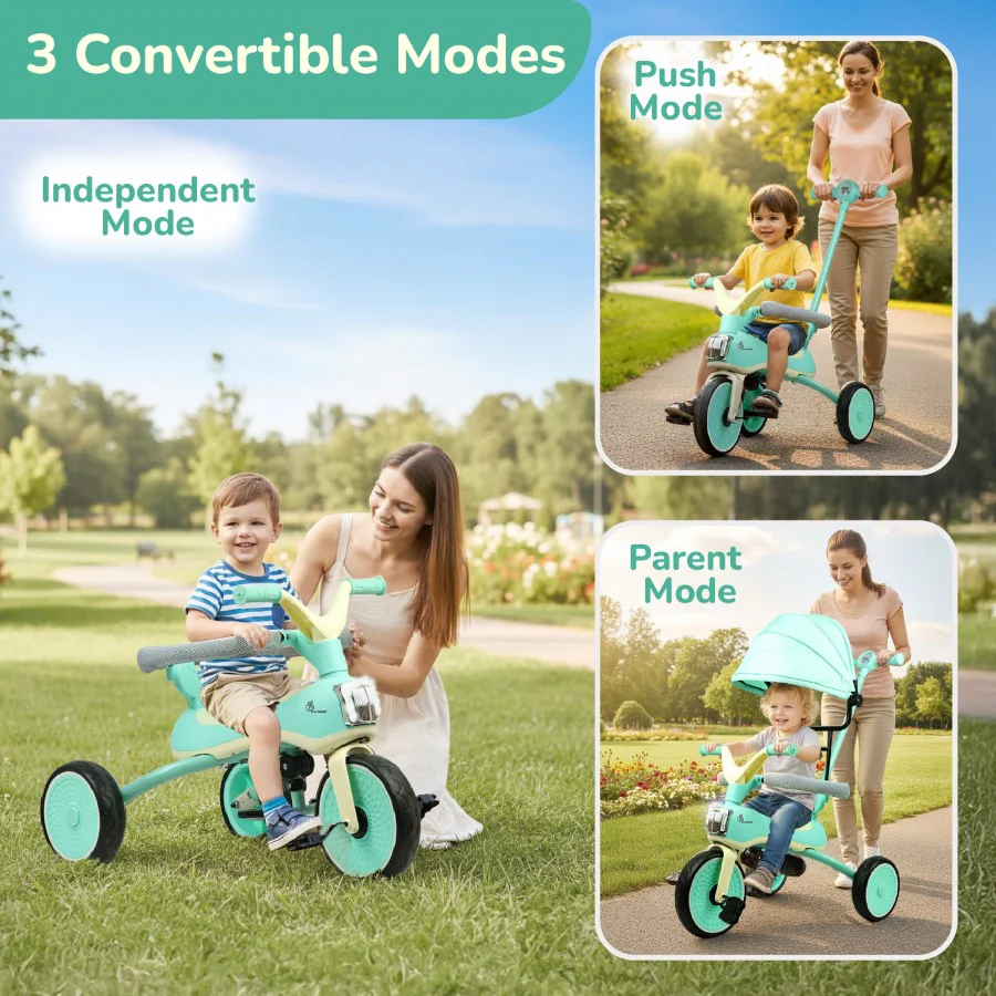 Tiny Toes Karizma - Luxury 3-in-1 Smart Tricycle for Kids 2 to 5 Years with Music & Canopy - Image 7