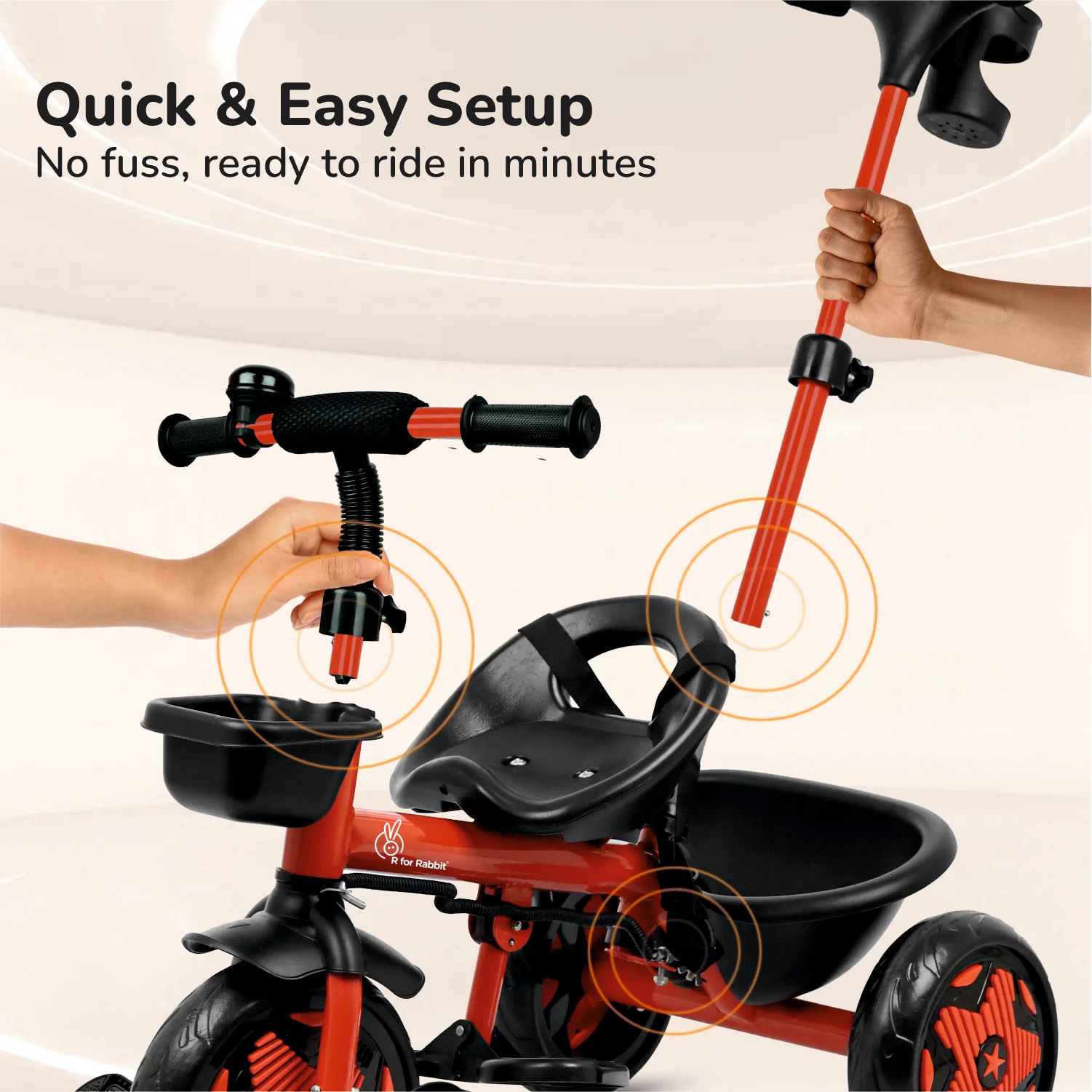 Tiny Toes R20 Ace Baby Tricycle – Smart Plug & Play Trike with Parental Control & EVA Wheels - Image 13