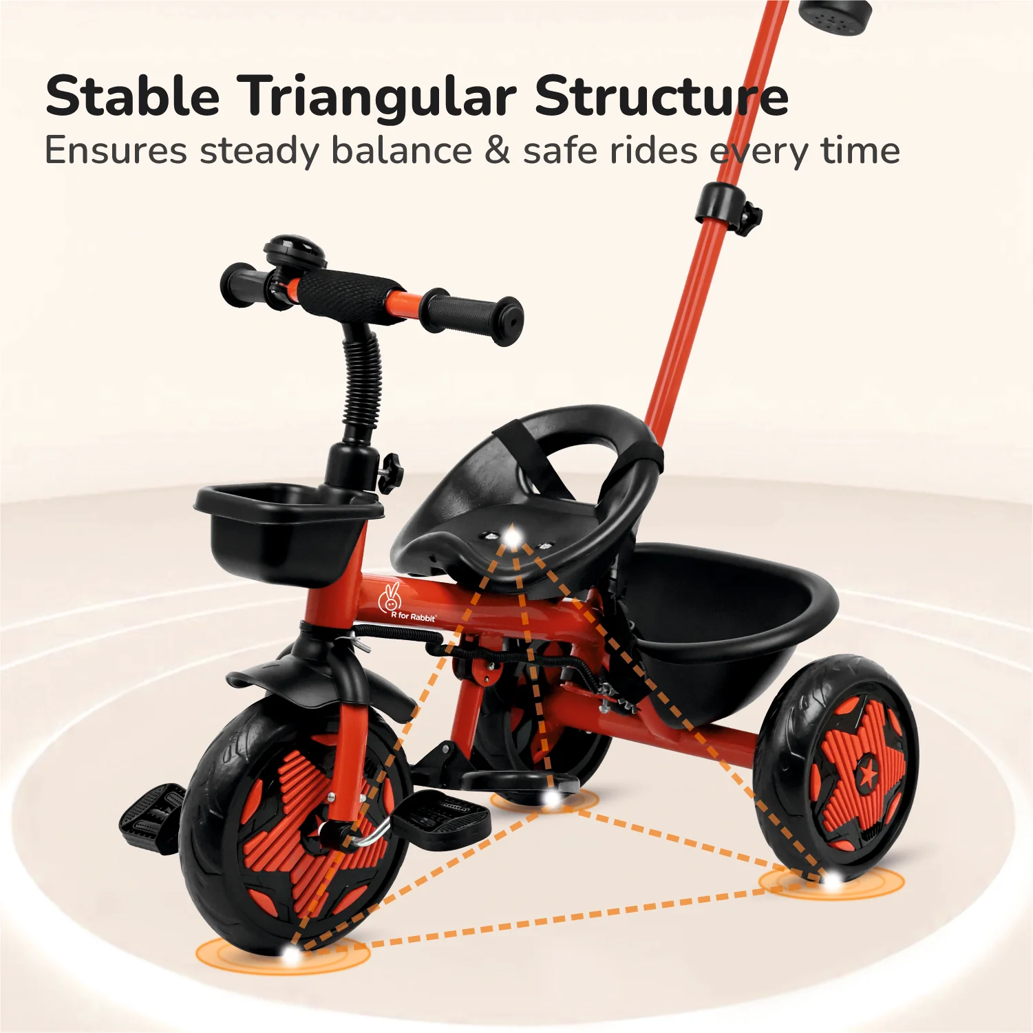 Tiny Toes R20 Ace Baby Tricycle – Smart Plug & Play Trike with Parental Control & EVA Wheels - Image 14