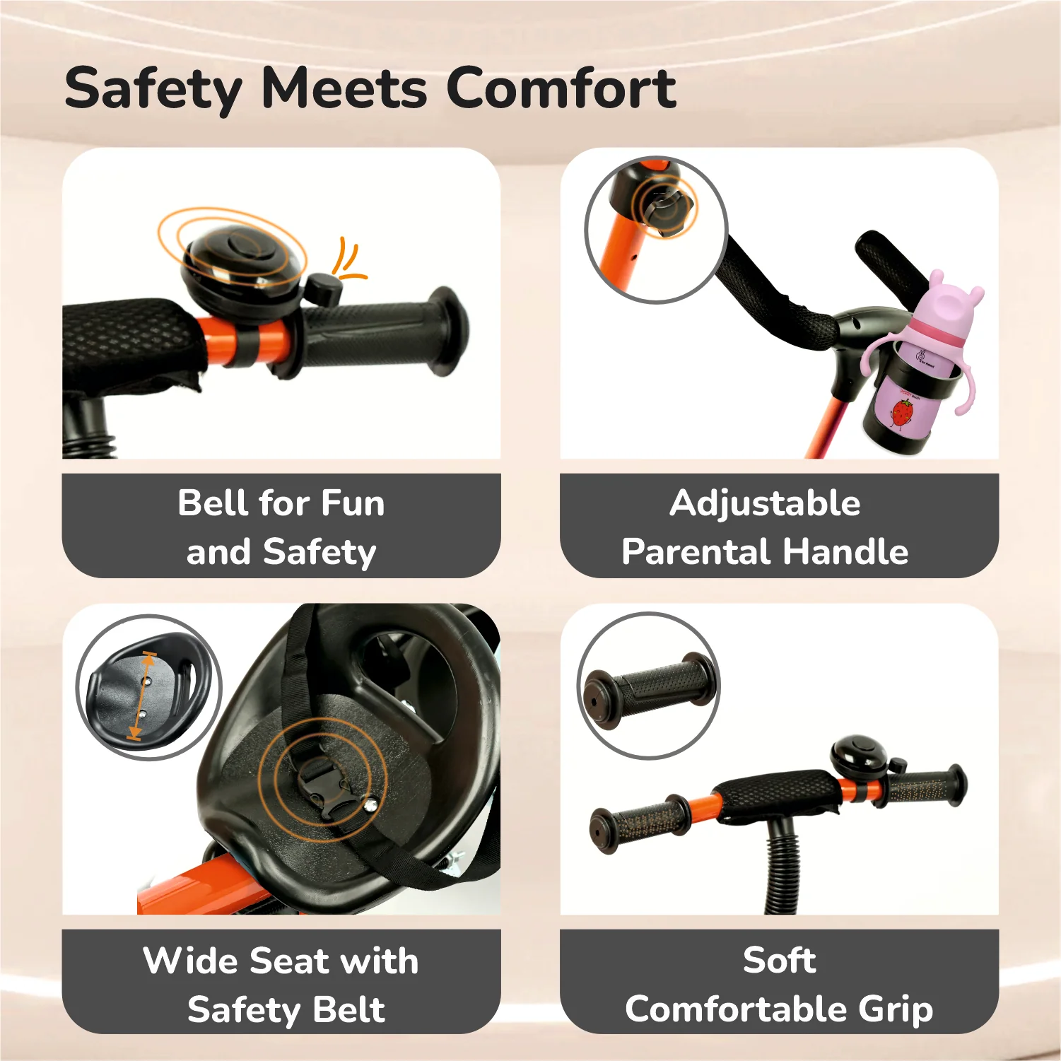 Tiny Toes R20 Ace Baby Tricycle – Smart Plug & Play Trike with Parental Control & EVA Wheels - Image 15