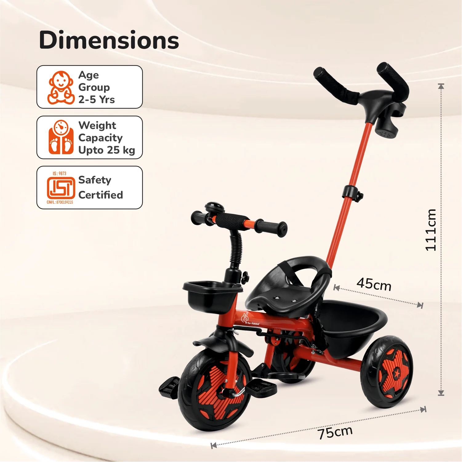 Tiny Toes R20 Ace Baby Tricycle – Smart Plug & Play Trike with Parental Control & EVA Wheels - Image 18
