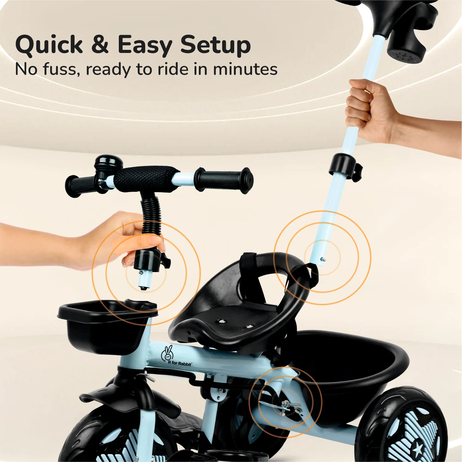 Tiny Toes R20 Ace Baby Tricycle – Smart Plug & Play Trike with Parental Control & EVA Wheels - Image 22