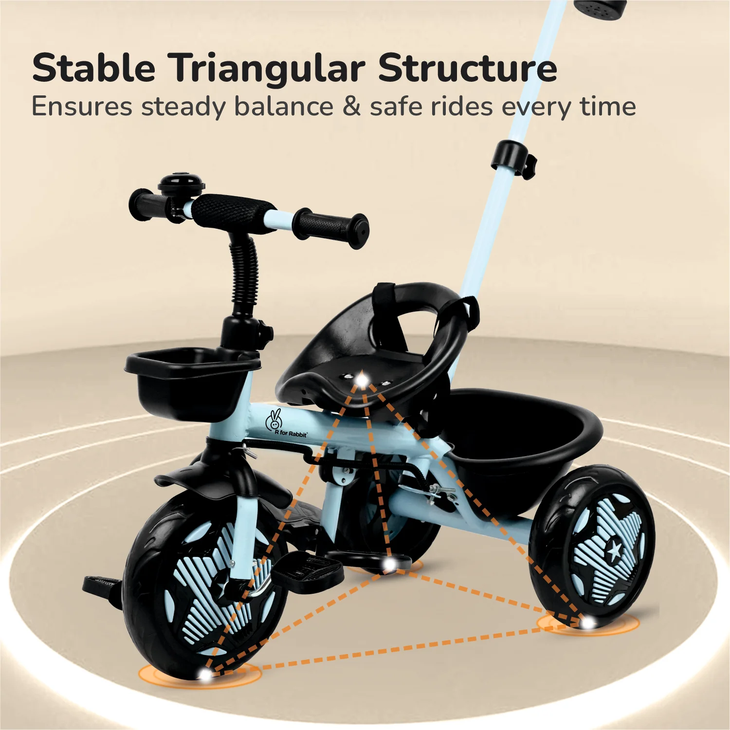 Tiny Toes R20 Ace Baby Tricycle – Smart Plug & Play Trike with Parental Control & EVA Wheels - Image 23