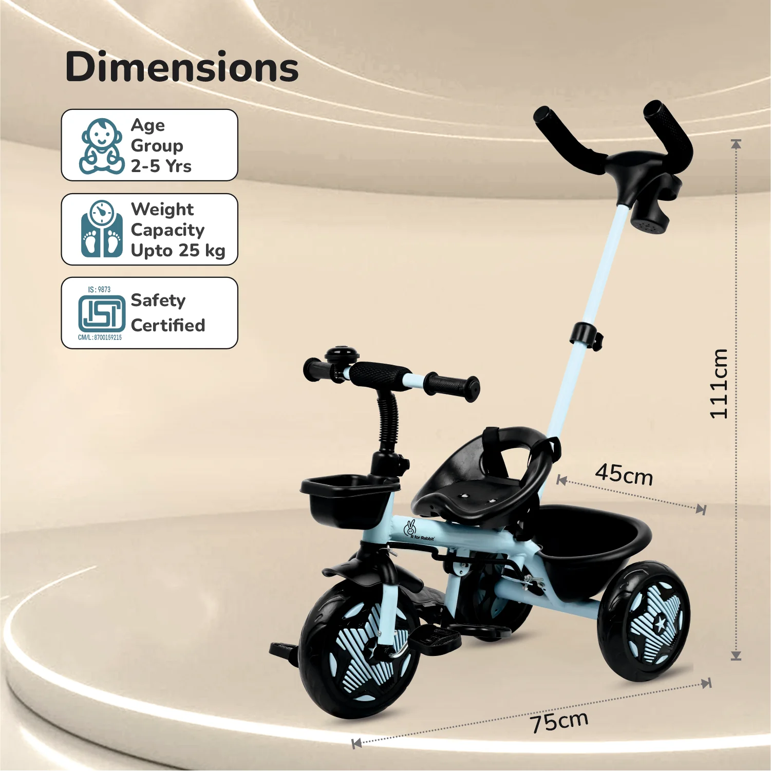 Tiny Toes R20 Ace Baby Tricycle – Smart Plug & Play Trike with Parental Control & EVA Wheels - Image 27