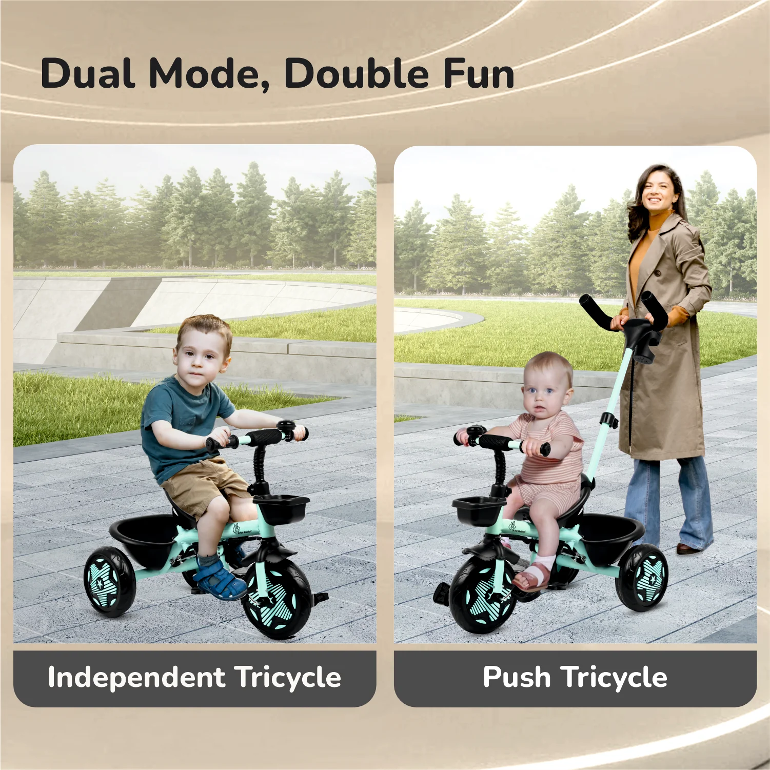 Tiny Toes R20 Ace Baby Tricycle – Smart Plug & Play Trike with Parental Control & EVA Wheels - Image 3