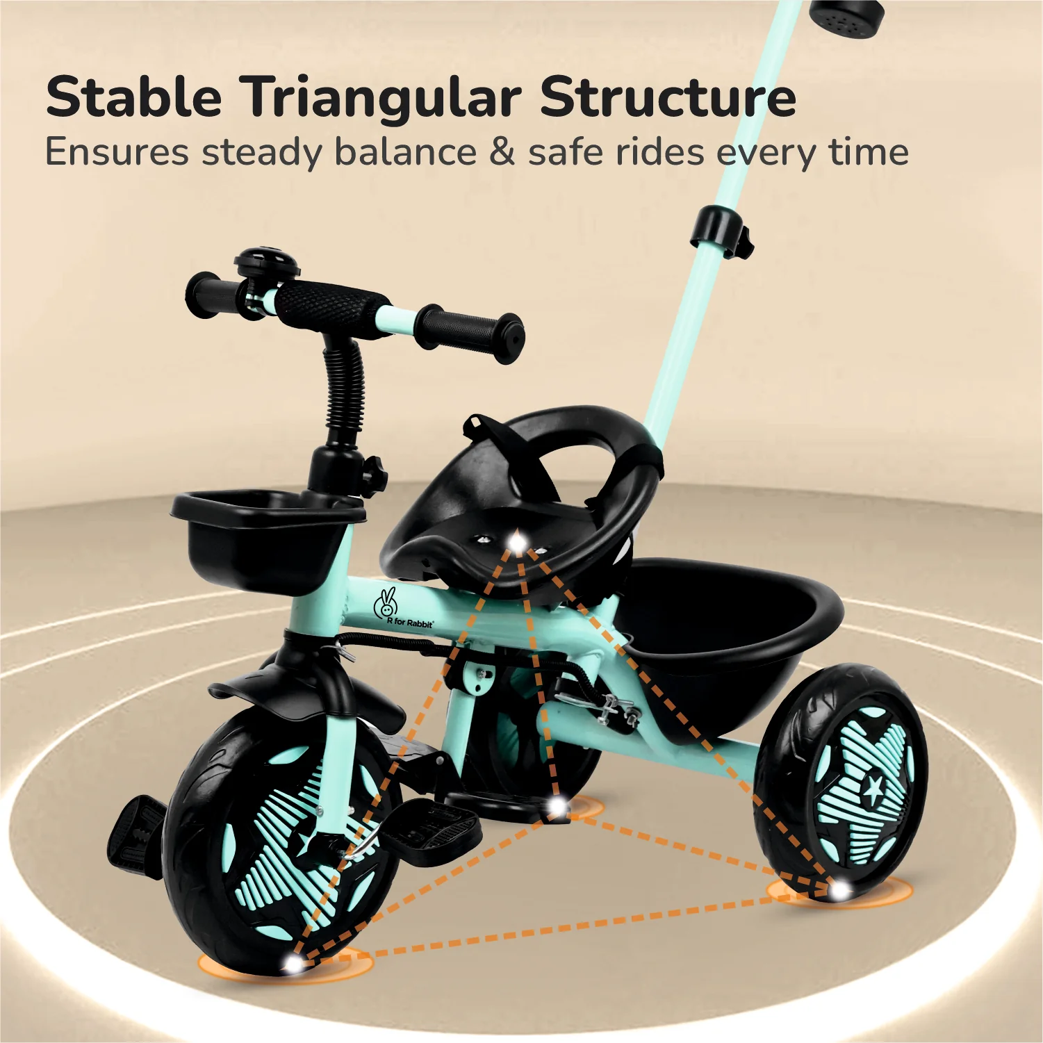 Tiny Toes R20 Ace Baby Tricycle – Smart Plug & Play Trike with Parental Control & EVA Wheels - Image 5