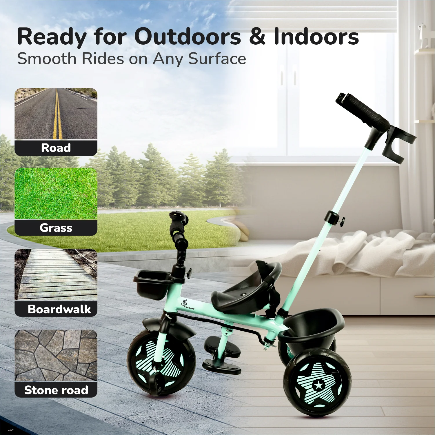 Tiny Toes R20 Ace Baby Tricycle – Smart Plug & Play Trike with Parental Control & EVA Wheels - Image 8