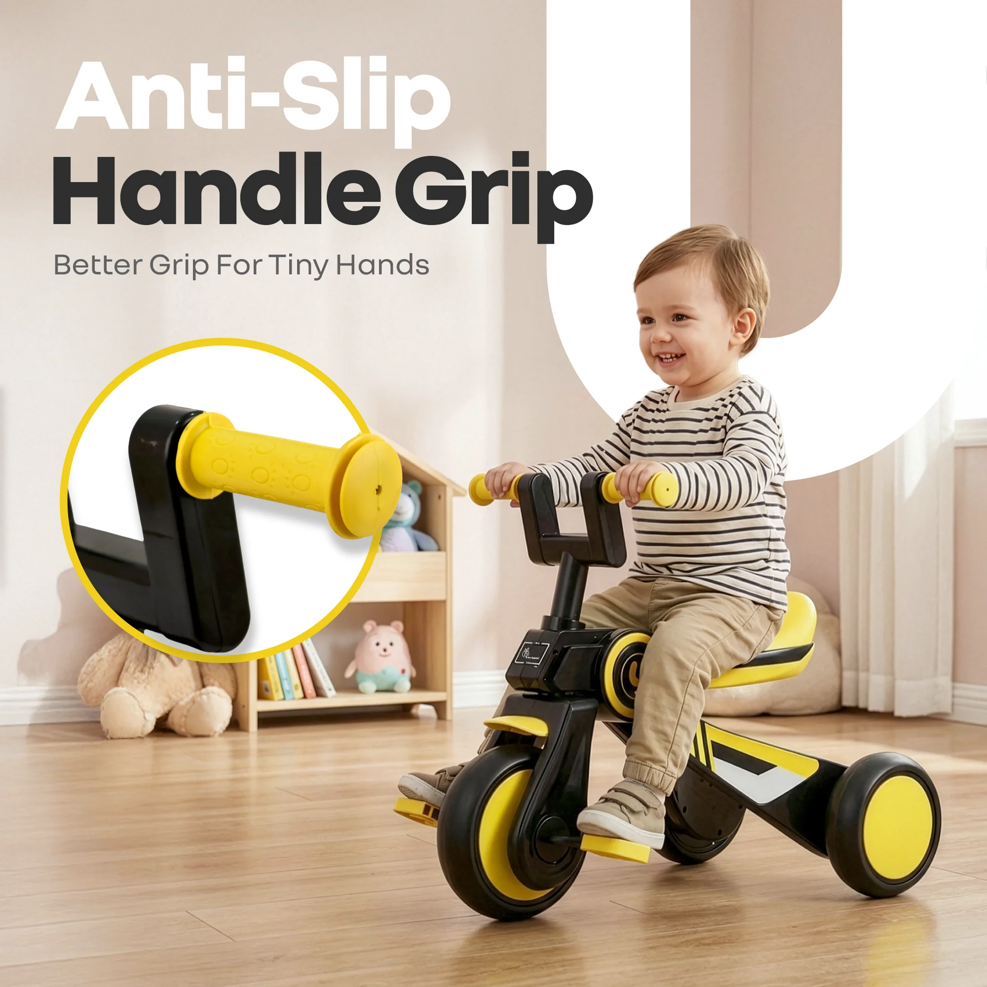 Tiny Toes Y Ace Kids Tricycle for 2–5 Years – BIS Certified Baby Tricycle with Sturdy Frame, Anti-Slip Handlebars, Wide Comfortable Seat & Smooth Wheels for Safe & Fun Riding (Upto 25 kg) - Image 21