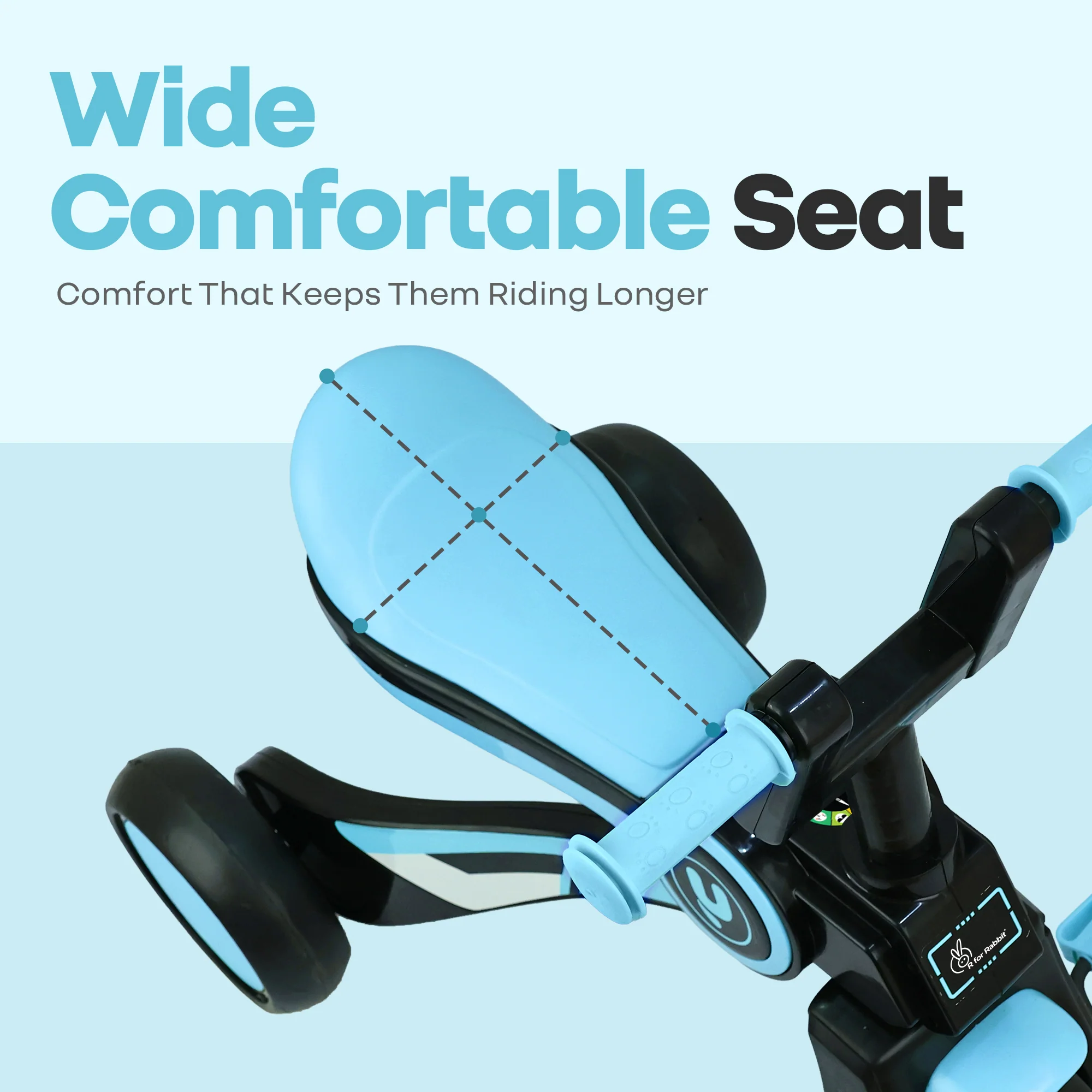 Tiny Toes Y Ace Kids Tricycle for 2–5 Years – BIS Certified Baby Tricycle with Sturdy Frame, Anti-Slip Handlebars, Wide Comfortable Seat & Smooth Wheels for Safe & Fun Riding (Upto 25 kg) - Image 9