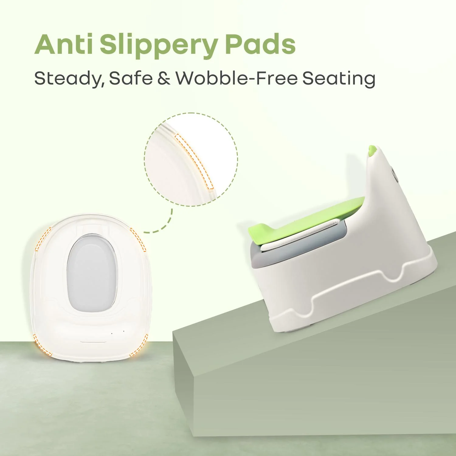 Tiny Tots Dino BPA-Free Potty Training Toilet Seat For Baby With Cushion - White Green - Image 5