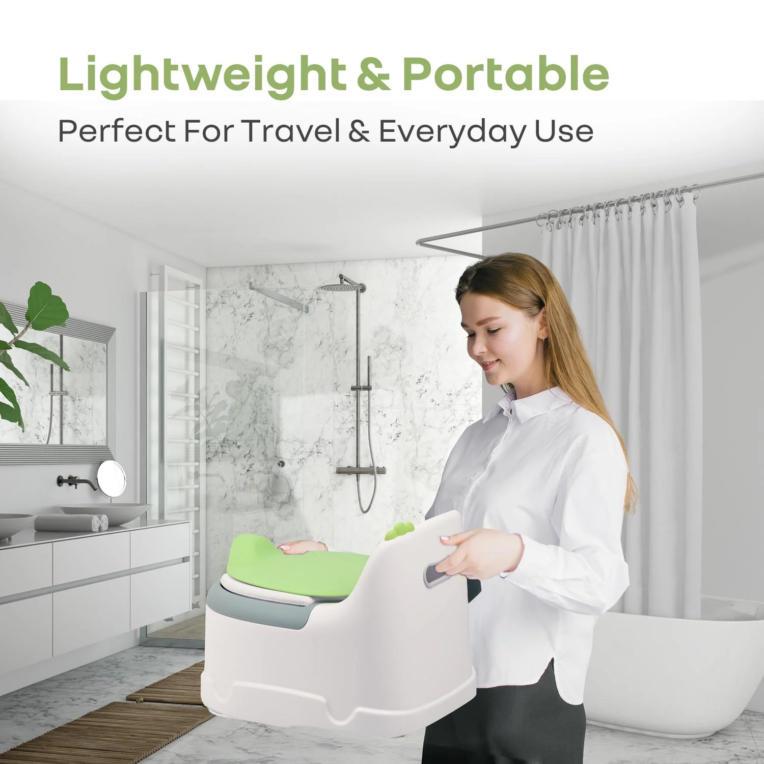 Tiny Tots Dino BPA-Free Potty Training Toilet Seat For Baby With Cushion - White Green - Image 6