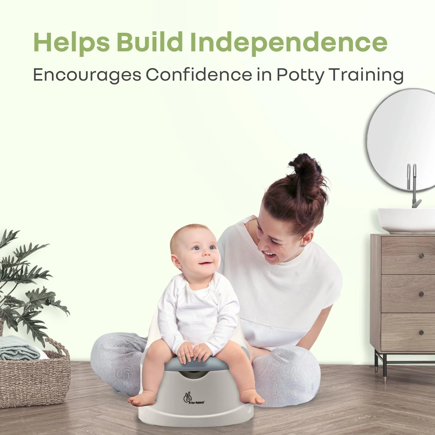 Tiny Tots Dino BPA-Free Potty Training Toilet Seat For Baby With Cushion - White Green - Image 7