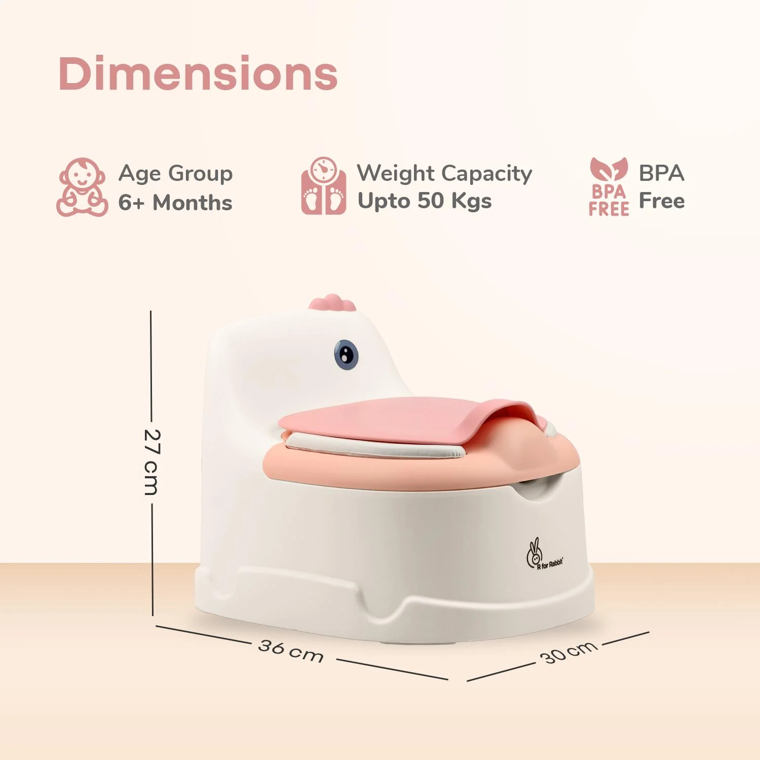 Tiny Tots Dino BPA-Free Potty Training Toilet Seat For Baby With Cushion - White Pink - Image 8