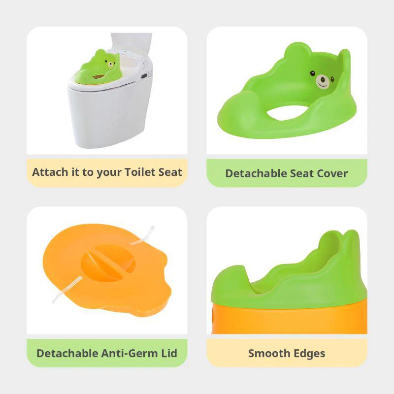 Tiny Tots Potty Seat for Kids - Green Yellow - Image 4