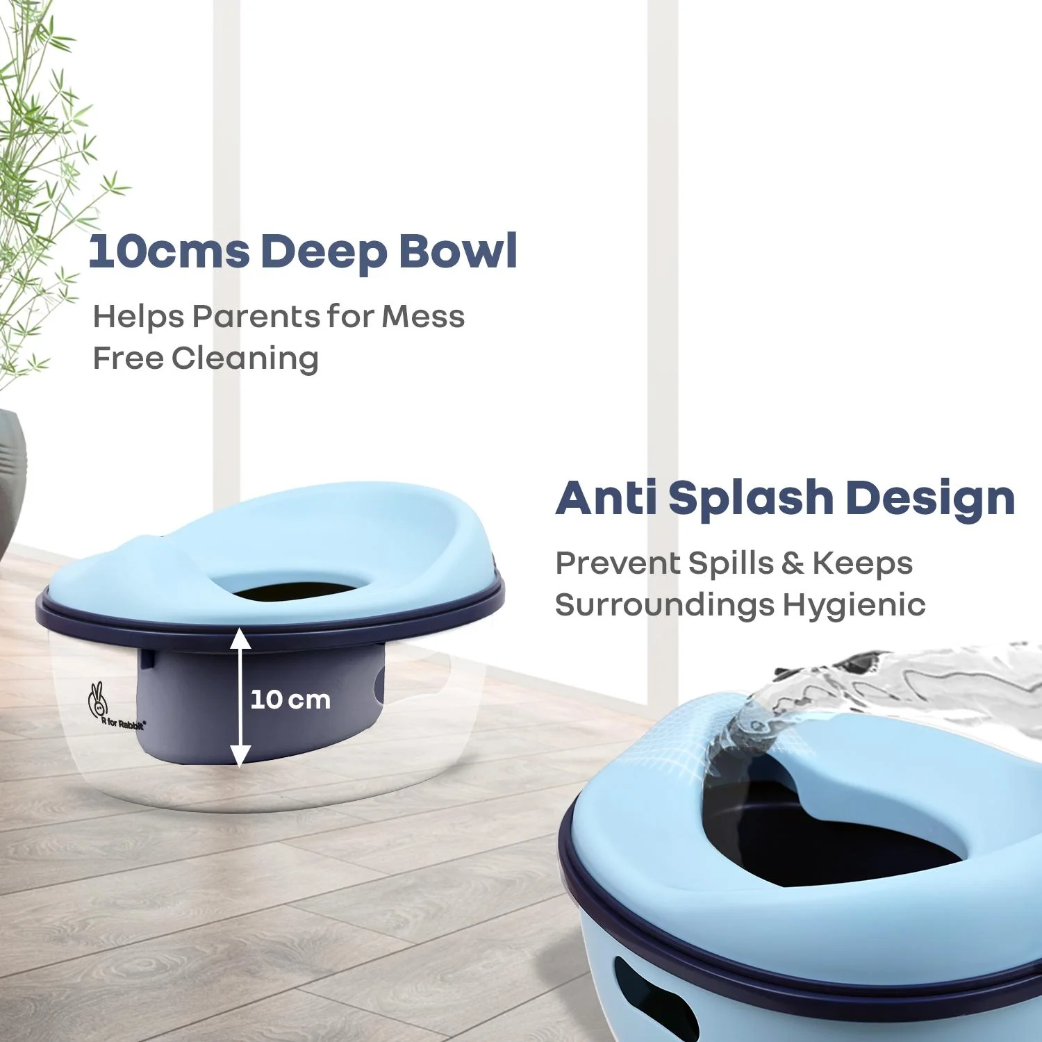 Tiny Tots Mellow 3-In-1 Convertible Potty Training Seat Safe & Ergonomic Chair - Sky Blue - Image 3