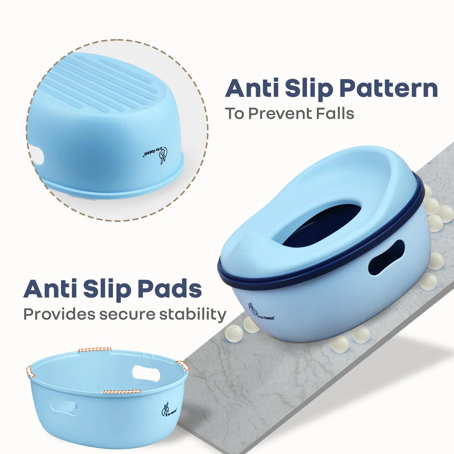 Tiny Tots Mellow 3-In-1 Convertible Potty Training Seat Safe & Ergonomic Chair - Sky Blue - Image 6