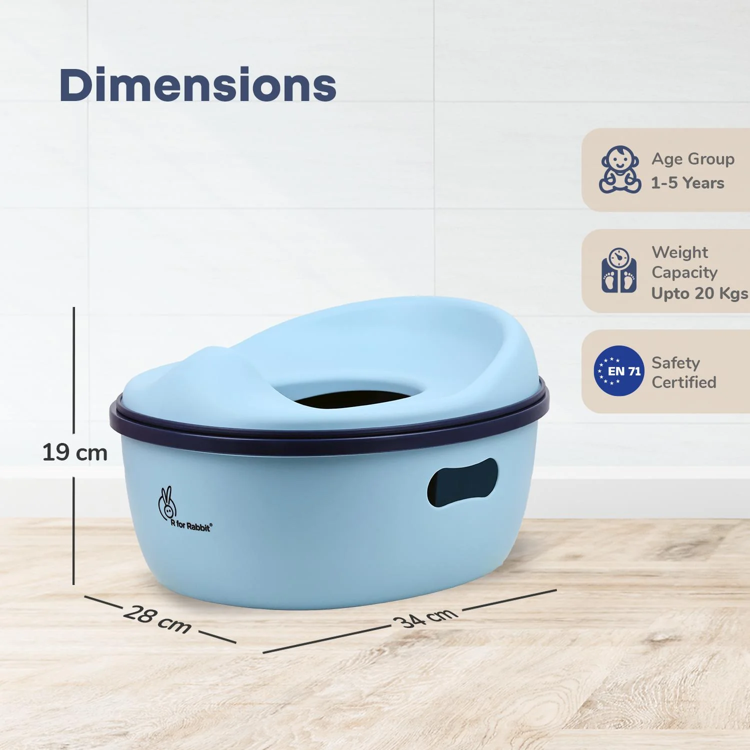 Tiny Tots Mellow 3-In-1 Convertible Potty Training Seat Safe & Ergonomic Chair - Sky Blue - Image 8