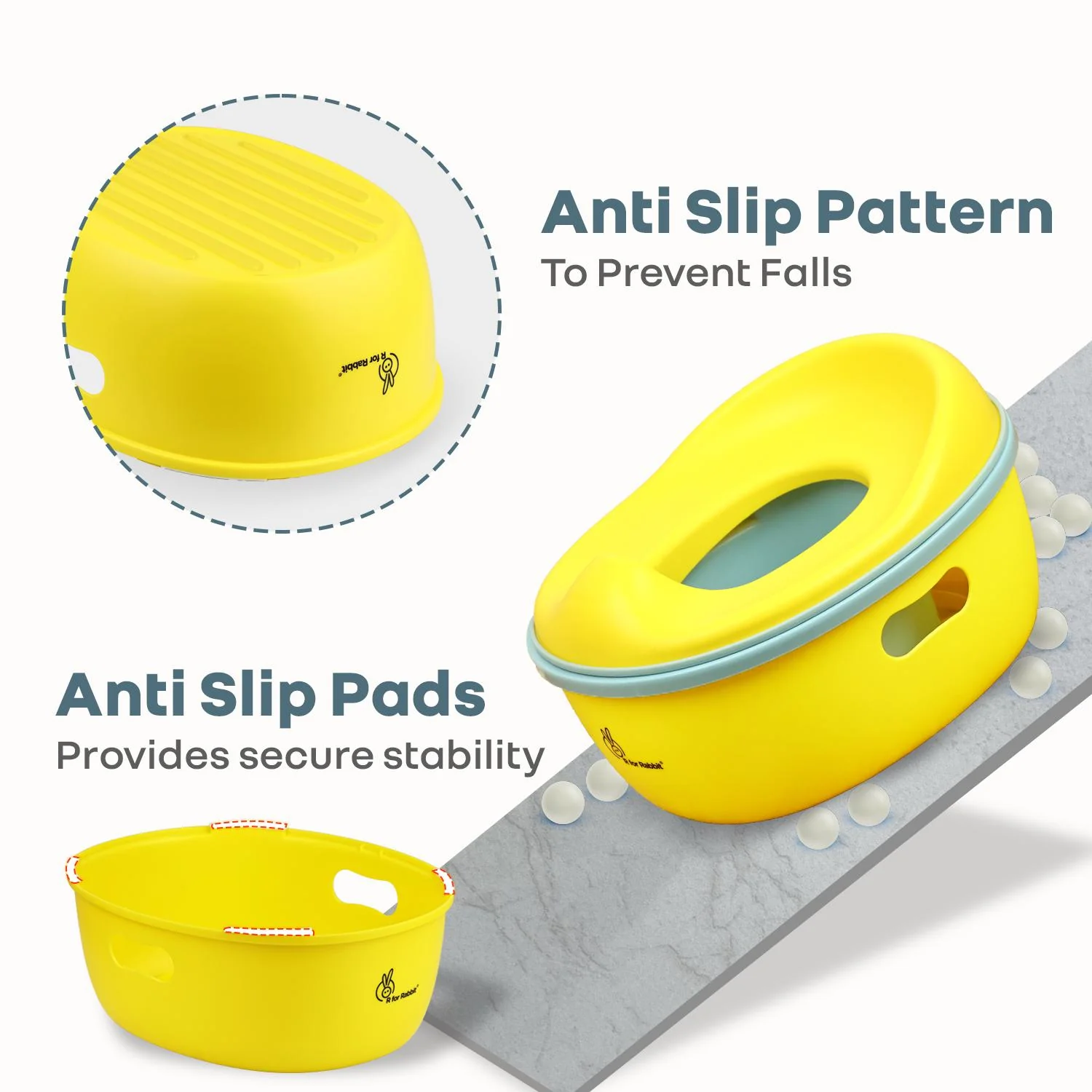 Tiny Tots Mellow 3-In-1 Convertible Potty Training Seat Safe & Ergonomic Chair - Yellow Blue - Image 6