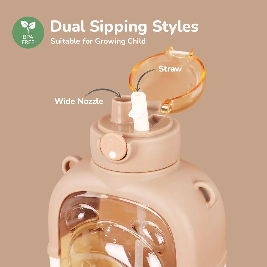 Tritan Baloo Straw Sipper Bottle 1000ml BPA free Tritan Material with Silicone Straw - Image 13