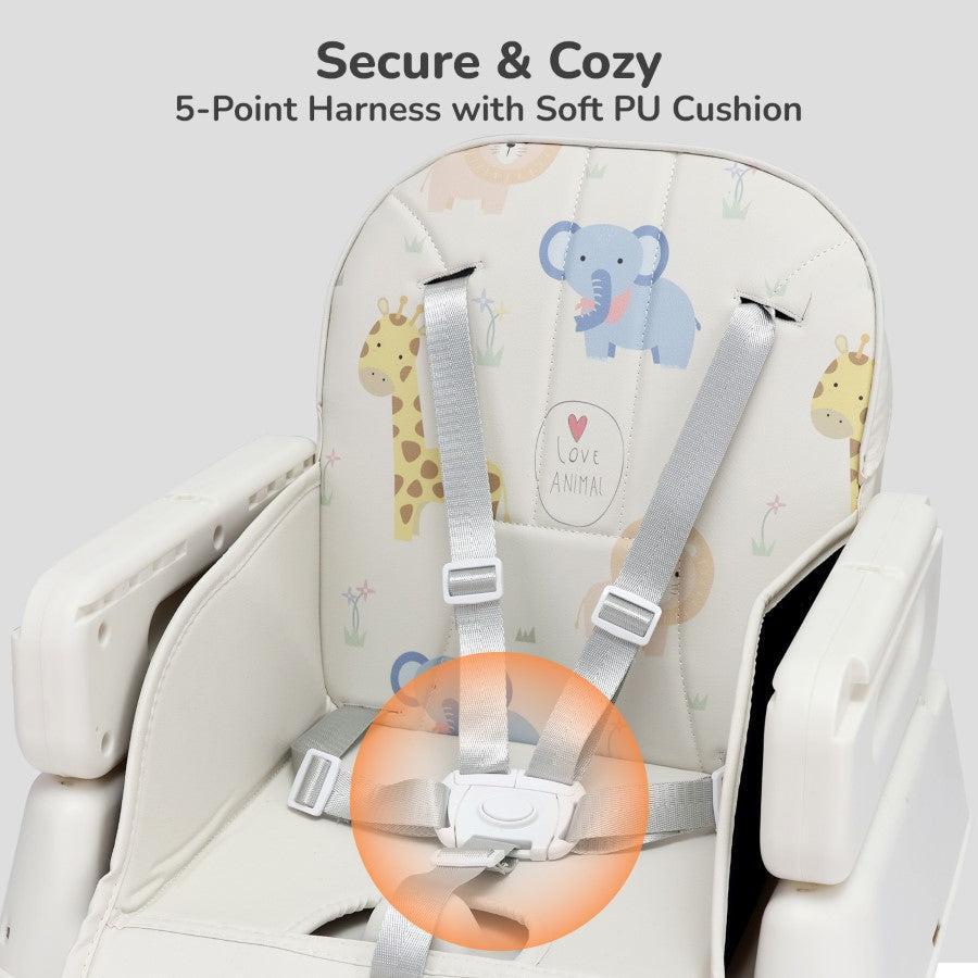 Truffle High Chair For Kids 4-in-1 Convertible Scratch Proof & Anti-Skid Rubber Base High Chair - Beige - Image 7