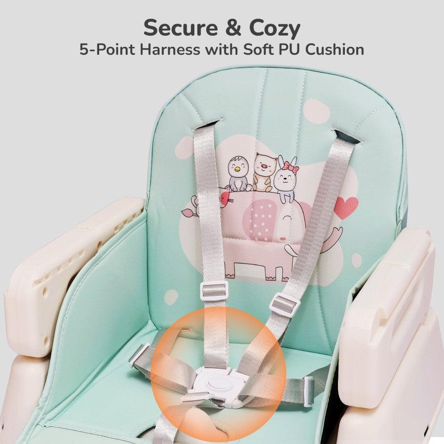 Truffle High Chair For Kids 4-in-1 Convertible Scratch Proof & Anti-Skid Rubber Base High Chair - Sea Green - Image 7