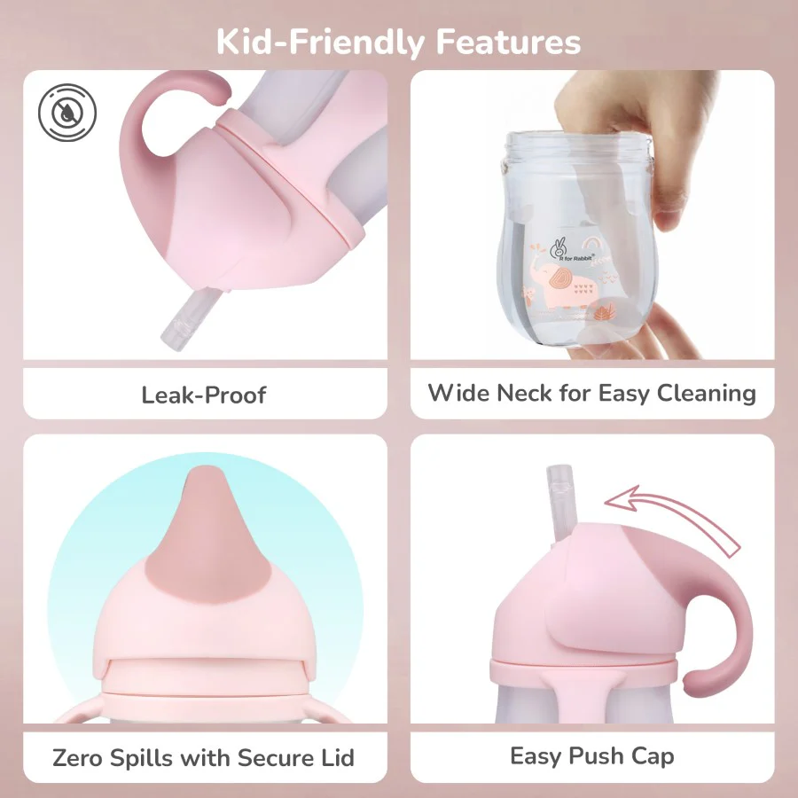 Trunky Baby Straw Sipper Bottle 320ml With Safe BPA free PP Material - Image 10