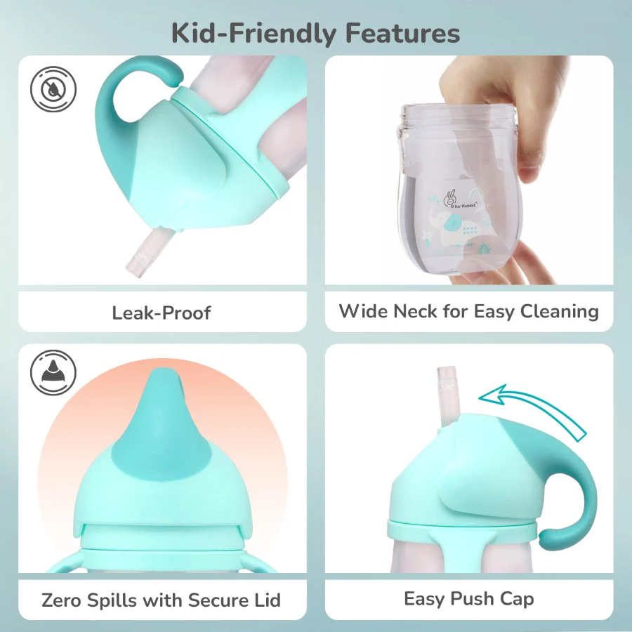 Trunky Baby Straw Sipper Bottle 320ml With Safe BPA free PP Material - Image 4