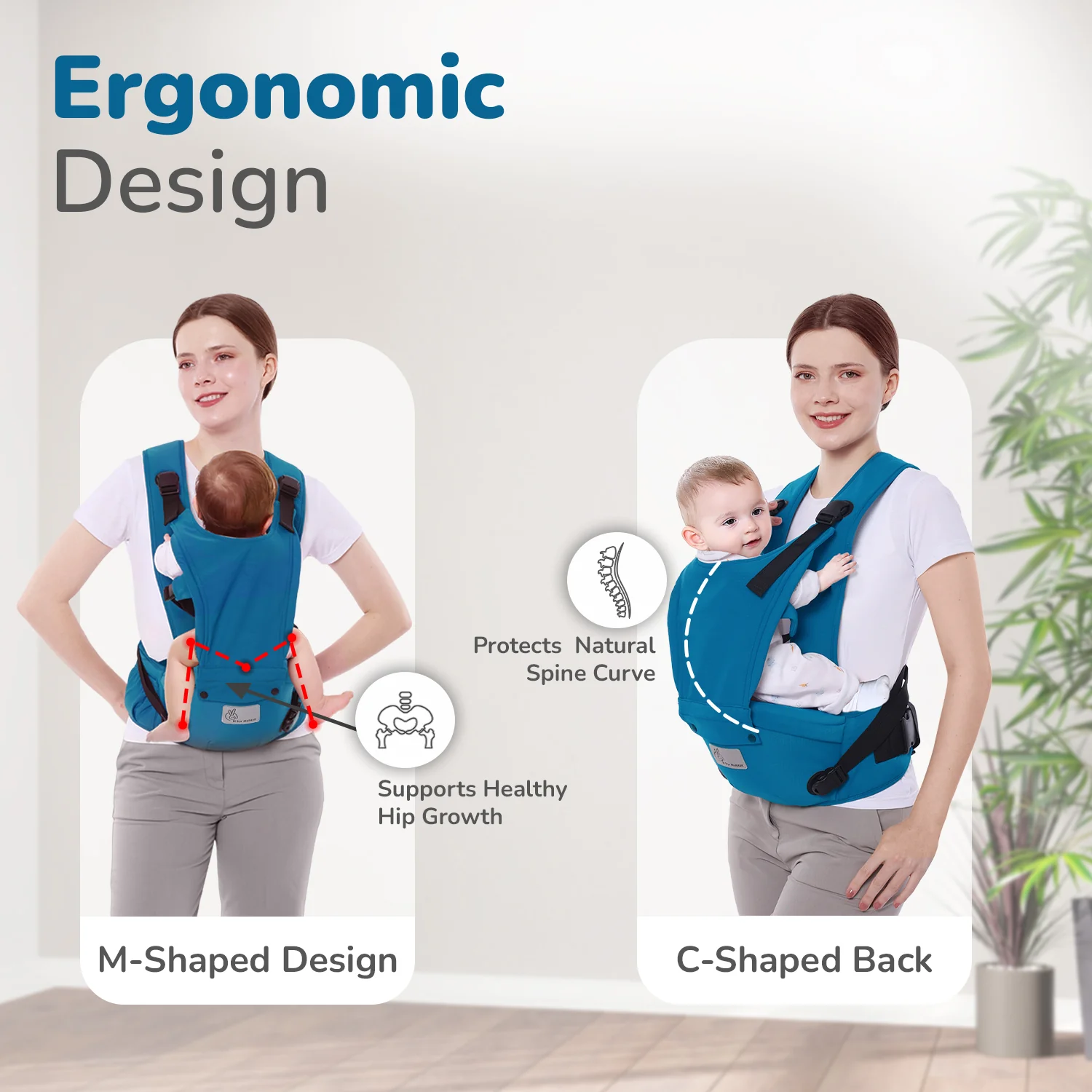 Upsy Daisy Cozy Ergonomic 5-in-1 Hip Sit Baby Carrier for All-Day Comfort - Image 13