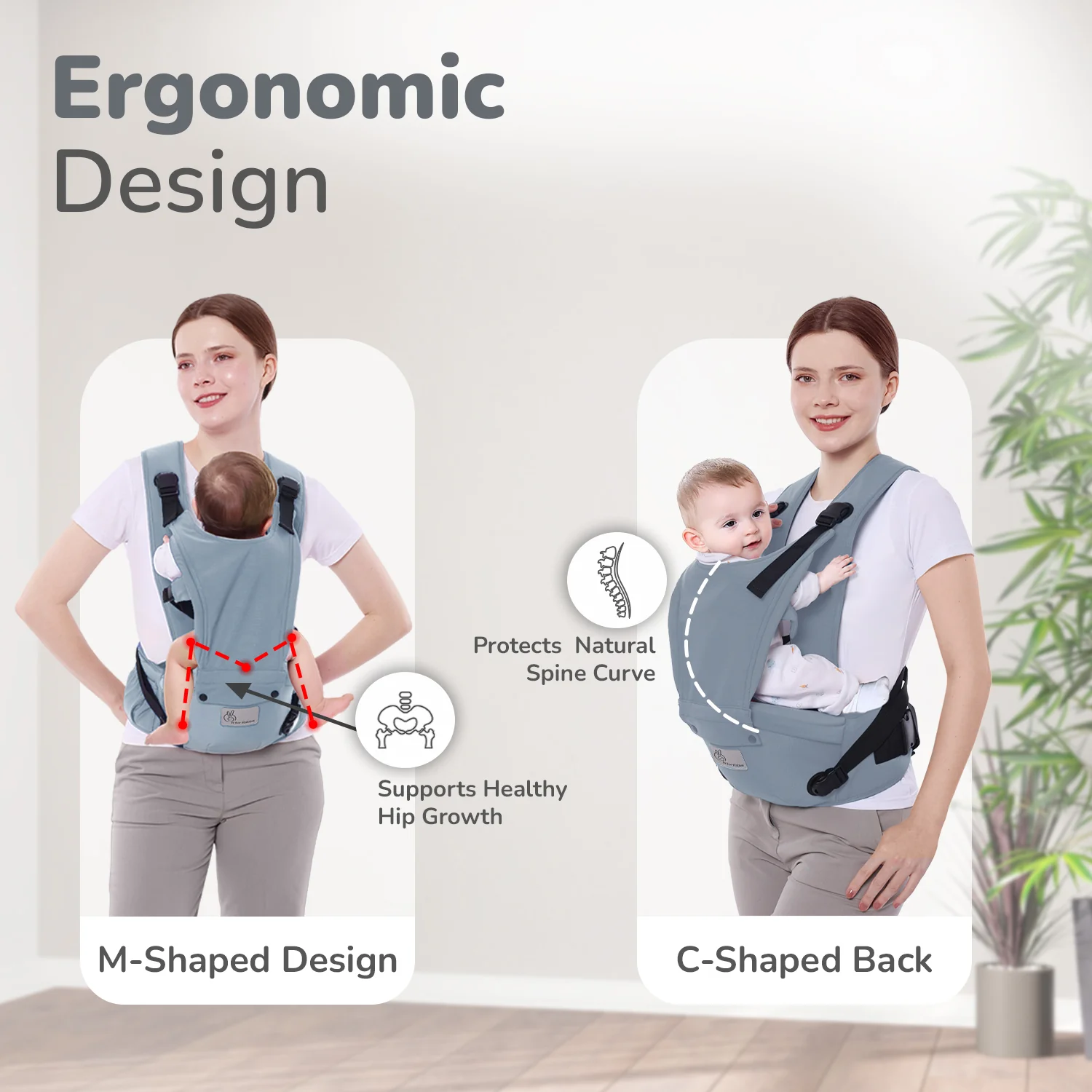Upsy Daisy Cozy Ergonomic 5-in-1 Hip Sit Baby Carrier for All-Day Comfort - Image 23