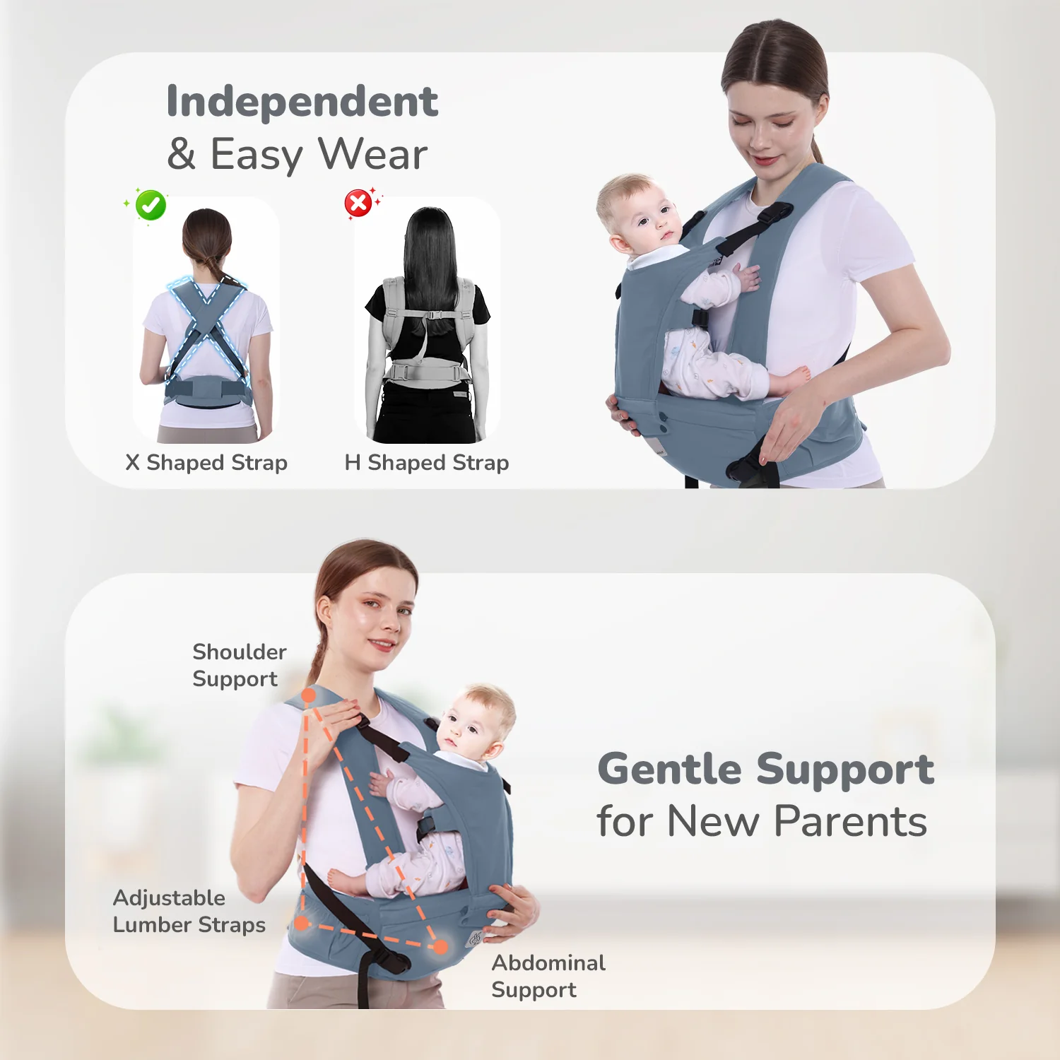 Upsy Daisy Cozy Ergonomic 5-in-1 Hip Sit Baby Carrier for All-Day Comfort - Image 24