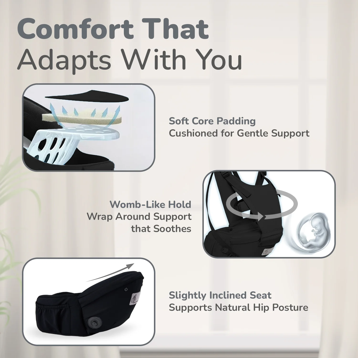 Upsy Daisy Cozy Ergonomic 5-in-1 Hip Sit Baby Carrier for All-Day Comfort - Image 7