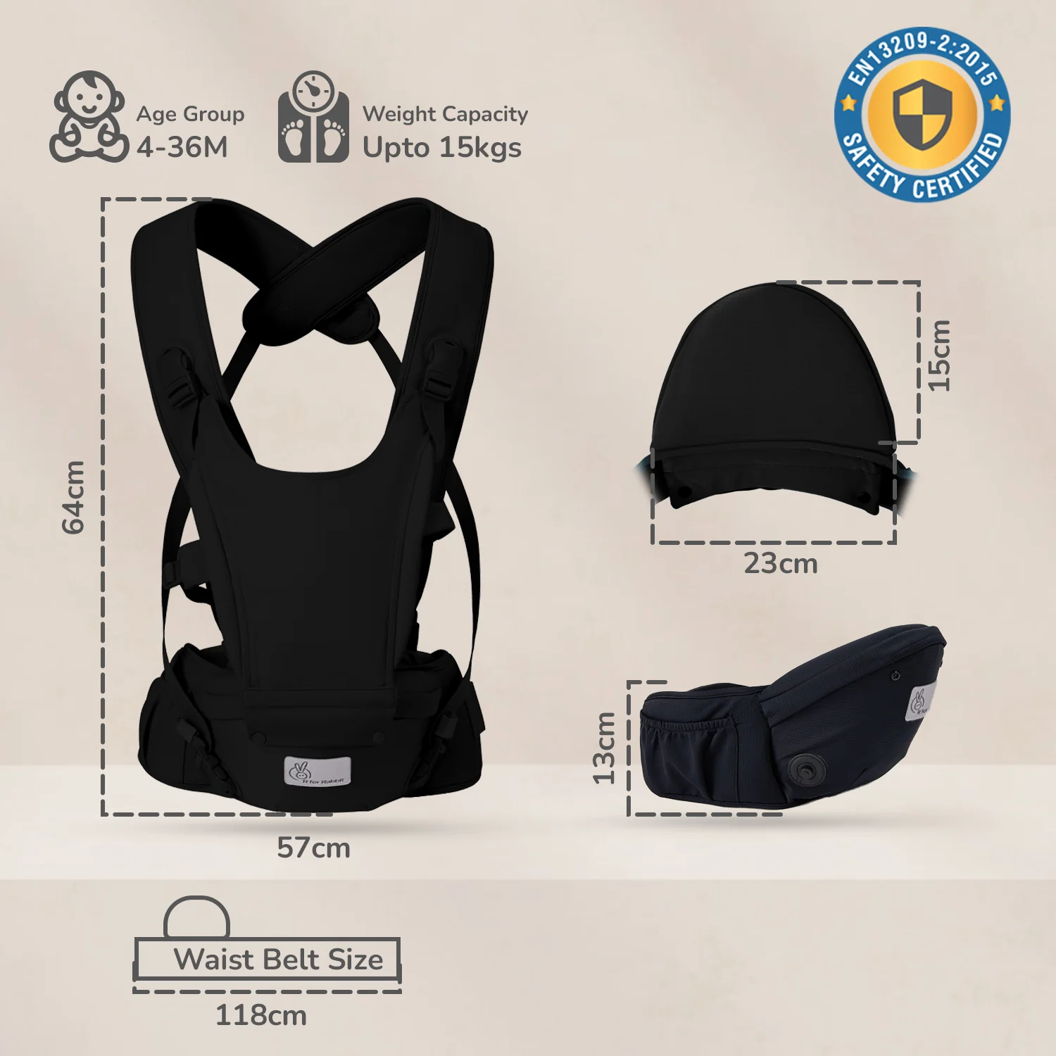 Upsy Daisy Cozy Ergonomic 5-in-1 Hip Sit Baby Carrier for All-Day Comfort - Image 8