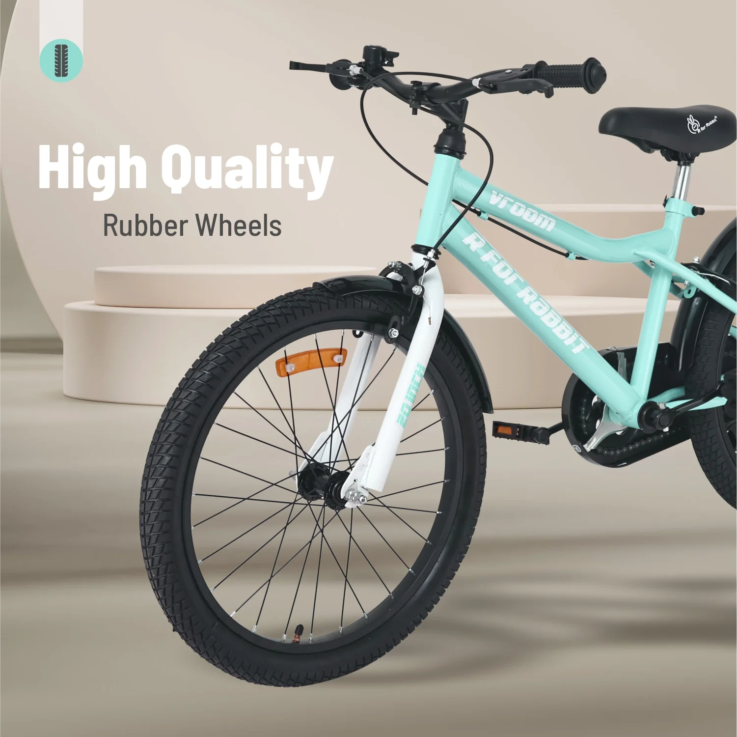 Vroom Bicycle For Kids 20 Inch With 90% Plug And Play For Ease Of Installation, Wide Training Wheels, Adjustable Seat, 7-10yrs, Upto 50kgs - Image 14
