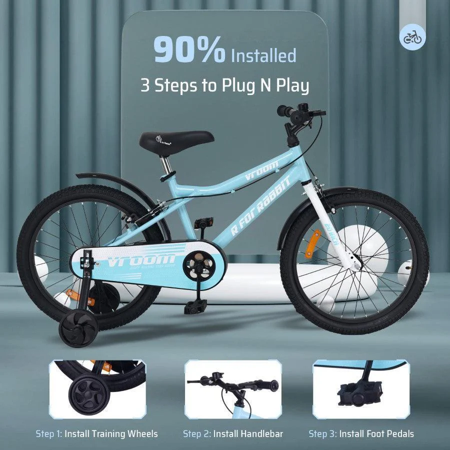 Vroom Bicycle For Kids 20 Inch With 90% Plug And Play For Ease Of Installation, Wide Training Wheels, Adjustable Seat, 7-10yrs, Upto 50kgs - Image 2